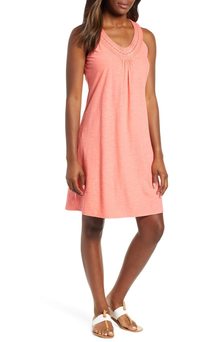 Women's Tommy Bahama Arden Embroidered Neck Dress - Orange