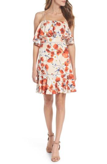 Women's Nsr Lola Printed Poplin Dress - Red