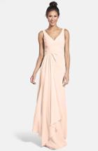 Women's Monique Lhuillier Bridesmaids Sleeveless V-neck Chiffon Gown