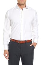 Men's Peter Millar Silky Touch Herringbone Sport Shirt, Size - White