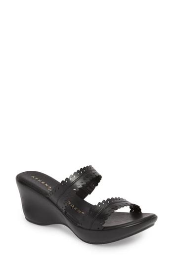 Women's Athena Alexander Pouty Wedge Sandal .5 M - Black