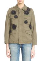 Women's Tu Es Mon Tresor Tulle Flower Military Jacket Us / 40 Fr - Beige