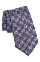 Men's Nordstrom Men's Shop Spatoni Medallion Silk Tie, Size - Purple