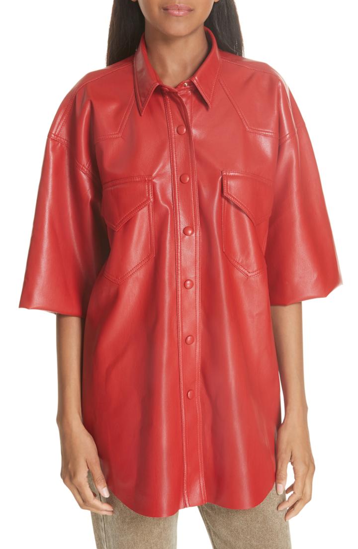 Women's Nanushka Seymour Faux Leather Shirt