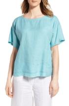 Women's Eileen Fisher Organic Linen Top - Blue/green