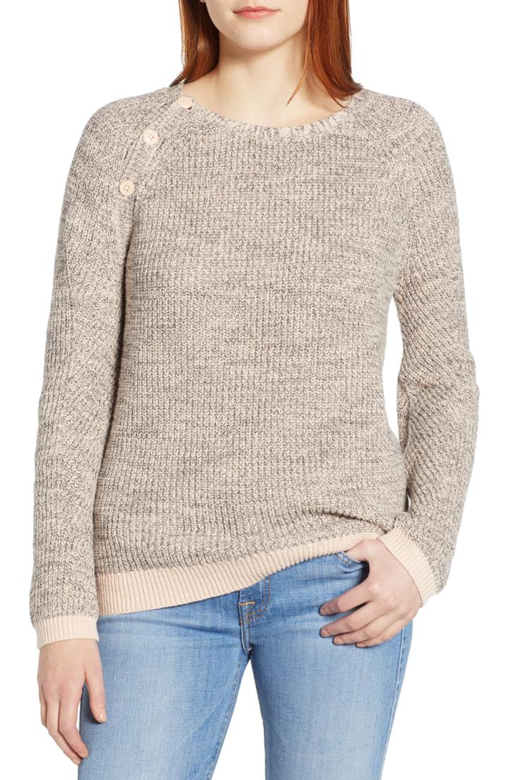 Women's Caslon Raglan Sleeve Sweater - Pink