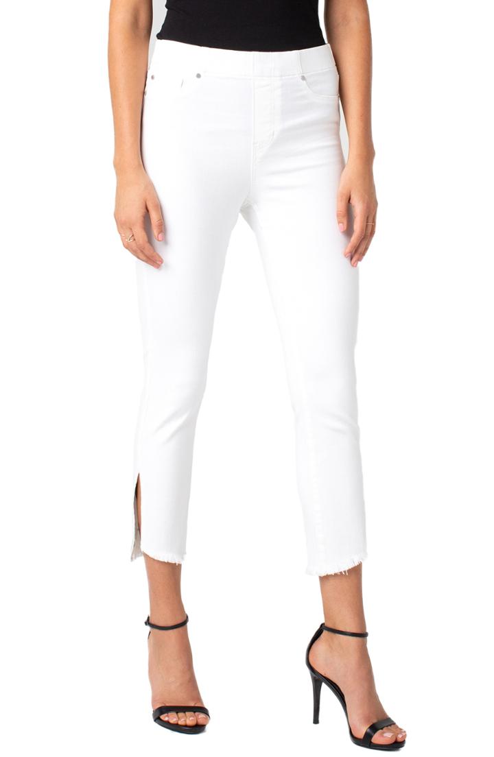 Women's Liverpool Chloe High Waist Slit Hem Pull-on Skinny Jeans - White
