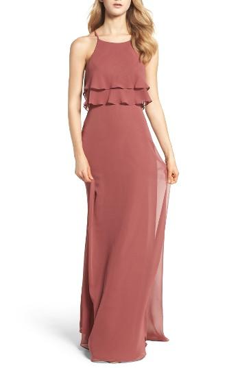 Women's Jenny Yoo Charlie Ruffle Bodice Gown - Green
