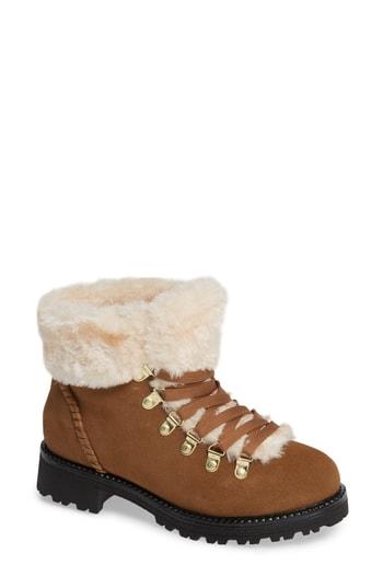 Women's Jack Rogers Charlie Faux Shearling Lined Bootie M - Brown