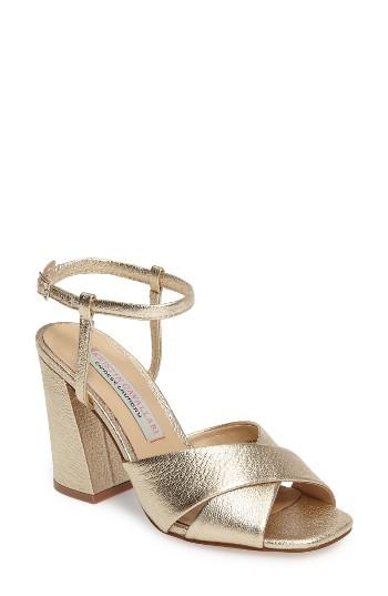 Women's Kristin Cavallari Low Light Cross Strap Sandal M - Metallic