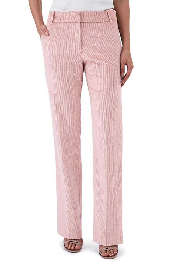 Women's Reiss Carie Stretch Cotton Blend Corduroy Pants Us / 6 Uk - Pink