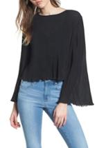 Women's Leith Pleated Bell Sleeve Top - Black
