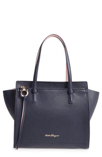 Salvatore Ferragamo Medium Amy Bicolor Leather Tote - Beige