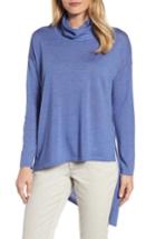 Women's Eileen Fisher Asymmetrical Merino Wool Sweater - Blue