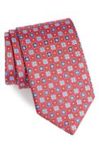 Men's Eton Geometric Medallion Silk Tie, Size - Red