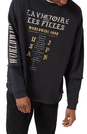 Men's Topman Worldwide Print Sweatshirt