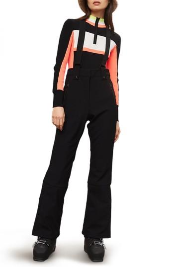 Women's Topshop Sno Bullet Suspender Ski Pants Us (fits Like 0-2) - Black