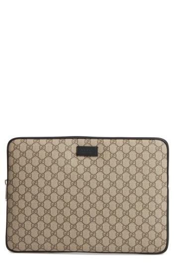 Men's Gucci Eden Canvas Laptop Sleeve - Beige