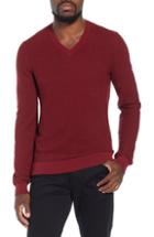 Men's Boss Emauro Mouline V-neck Slim Fit Sweater - Red