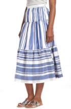 Women's J.crew Stripe Shantung Skirt - Green