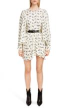 Women's Isabel Marant Fan Print Silk Dress Us / 34 Fr - Ivory
