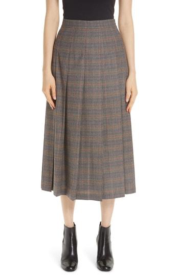 Women's Lafayette 148 New York Marya Plaid Skirt - Orange