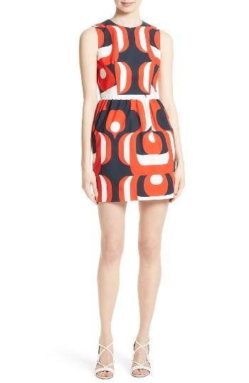 Women's Milly Miranda Stretch Cotton Minidress - Red