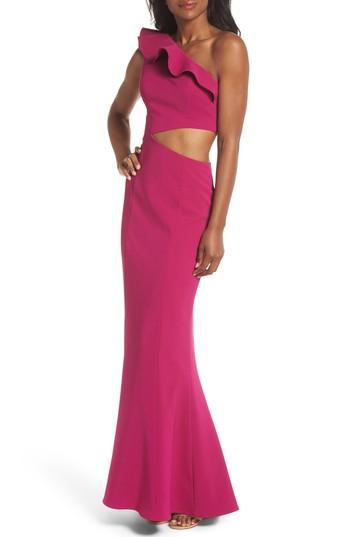 Women's Maria Bianco Nero Emma One-shoulder Trumpet Gown - Pink