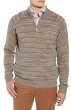 Men's Peter Millar Twisted Cashmere Quarter Zip Sweater - Beige