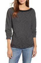 Women's Caslon Button Neck Tee - Black
