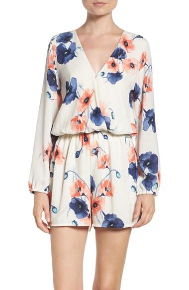 Women's Fraiche By J Floral Romper - Ivory