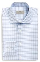 Men's Canali Trim Fit Check Dress Shirt .5 - Blue