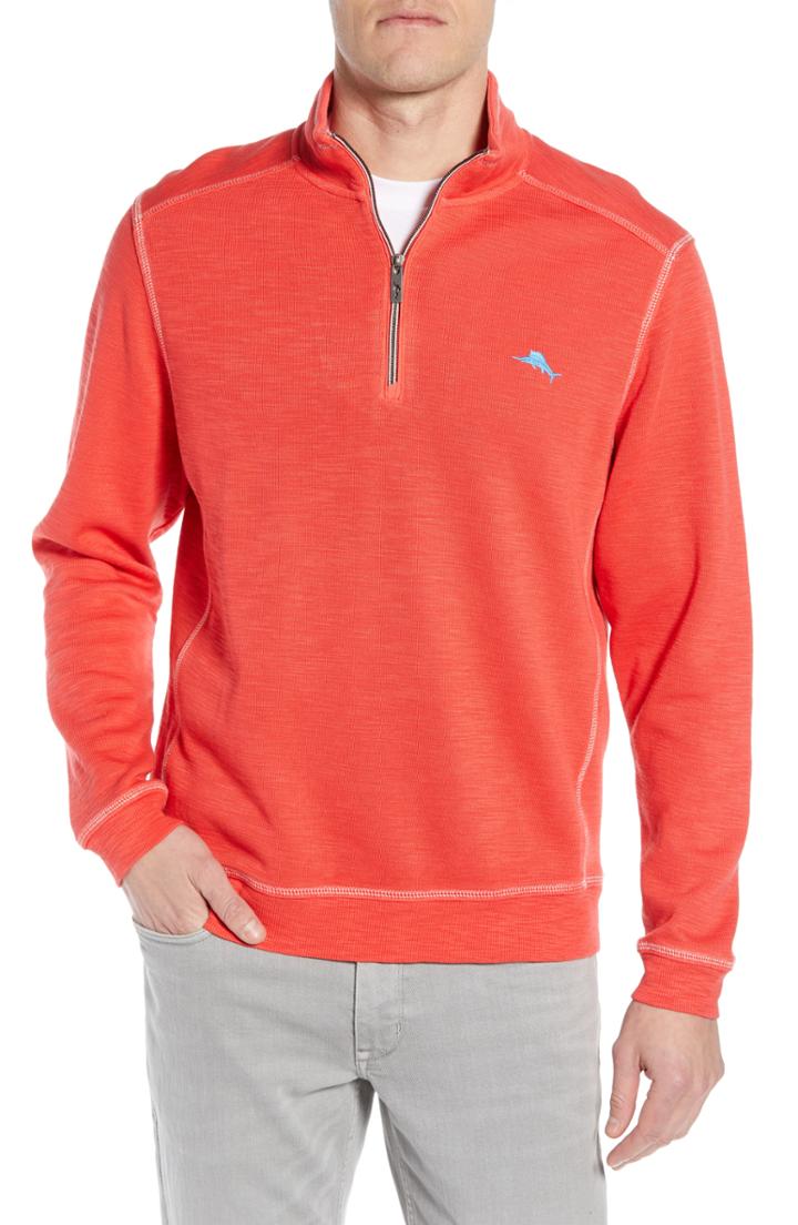 Men's Tommy Bahama Tobago Bay Half Zip Pullover, Size - Red