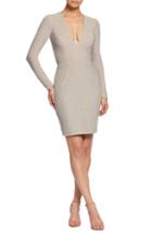 Women's Dress The Population Riley Plunge Neck Metallic Sheath Dress, Size - Metallic