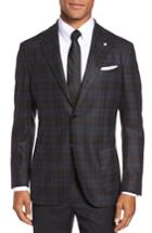 Men's L.b.m. 1911 Classic Fit Plaid Silk & Wool Sport Coat R Eu - Brown