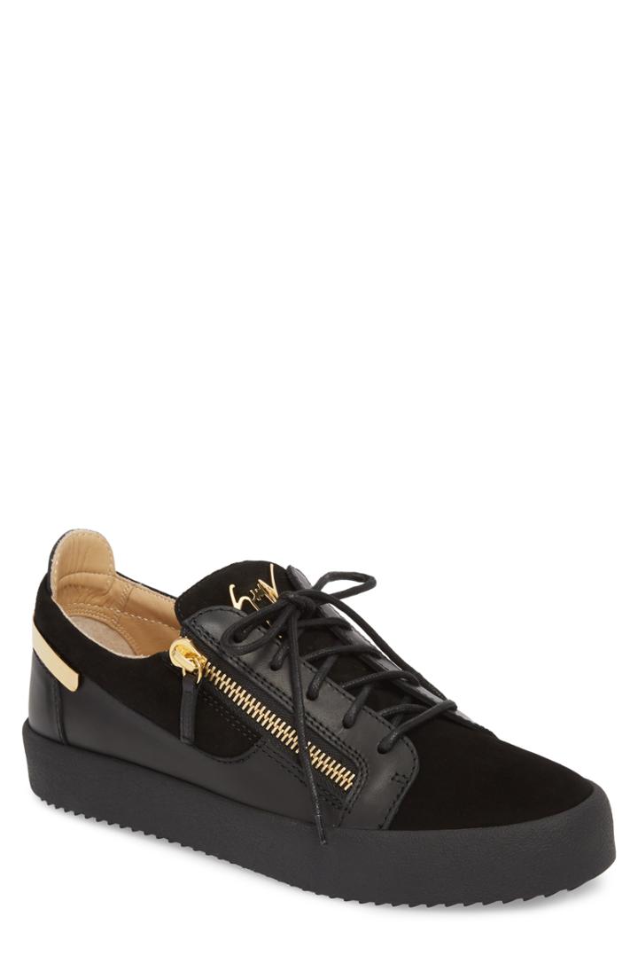Men's Giuseppe Zanotti Zip Low Top Sneaker Us / 40eu - Black