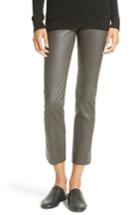 Women's Vince Slit Hem Crop Leather Pants - Grey