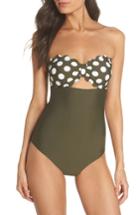 Women's Chelsea28 Scallop Bandeau One-piece Swimsuit - Green