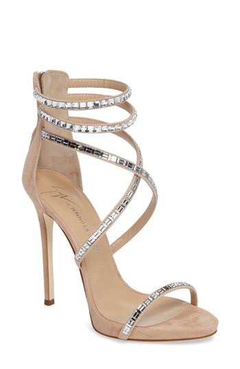Women's Giuseppe For Jennifer Lopez Strappy Sandal .5 M - Beige