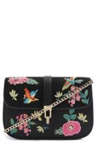 Topshop Hummingbird Embroidered Crossbody Bag - Black