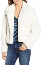 Women's Blanknyc Cropped Faux Fur Jacket, Size - Ivory