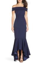 Women's Chi Chi London Off The Shoulder Fishtail Gown - Blue