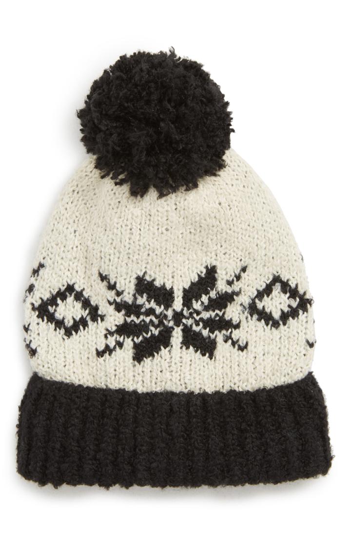 Women's Free People Snow Bird Pom Beanie - Black