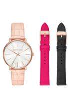 Women's Michael Kors Pyper Leather Strap Watch Set, 38mm