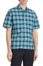 Men's Burberry Harely Check Camp Shirt - Blue