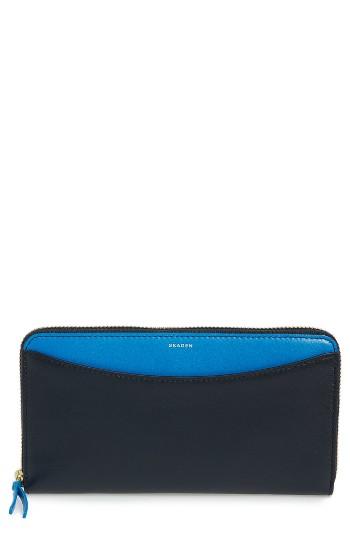 Women's Skagen Leather Continental Wallet - Blue