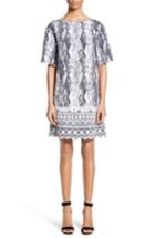 Women's St. John Collection Raja Snakeskin Print Stretch Silk Dress - Grey