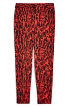 Women's Topshop Leopard Suit Trousers Us (fits Like 10-12) - Red