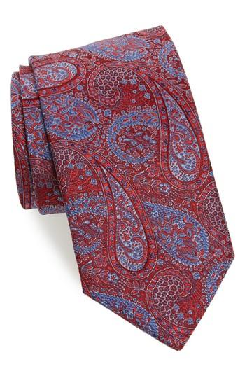 Men's David Donahue Paisley Silk Tie, Size - Red