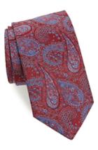Men's David Donahue Paisley Silk Tie, Size - Red